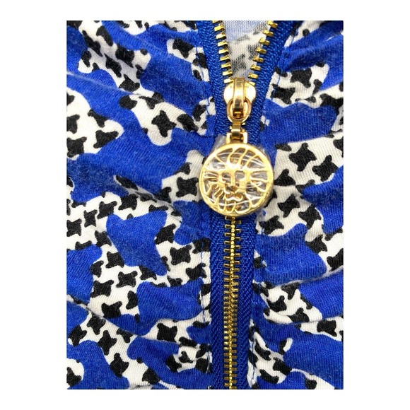 ANN KLEIN Top S‎ Tunic Geometric 3/4 Sleeve Blue Small - Picture 7 of 8